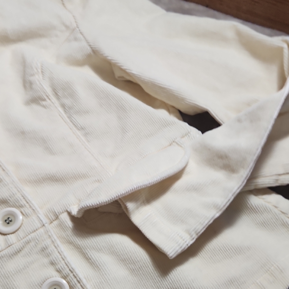 Tulle Cream Corduroy Button-Front Blazer - Picture 4 of 11